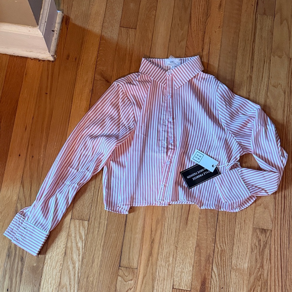 Striped Button-Up Blouse